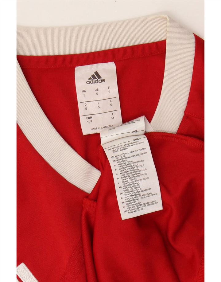 ADIDAS Mens Climalite T-Shirt Top Small Red Polyester Vintage Adidas and Second-Hand Adidas from Messina Hembry 
