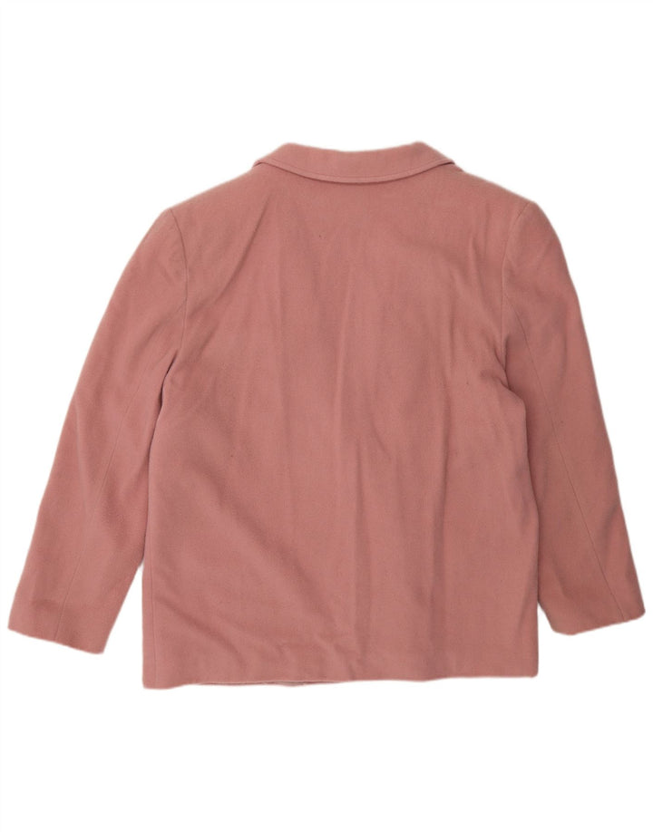 Vintage damska marynarka zapinana na 2 guziki IT 50 XL różowa wełna