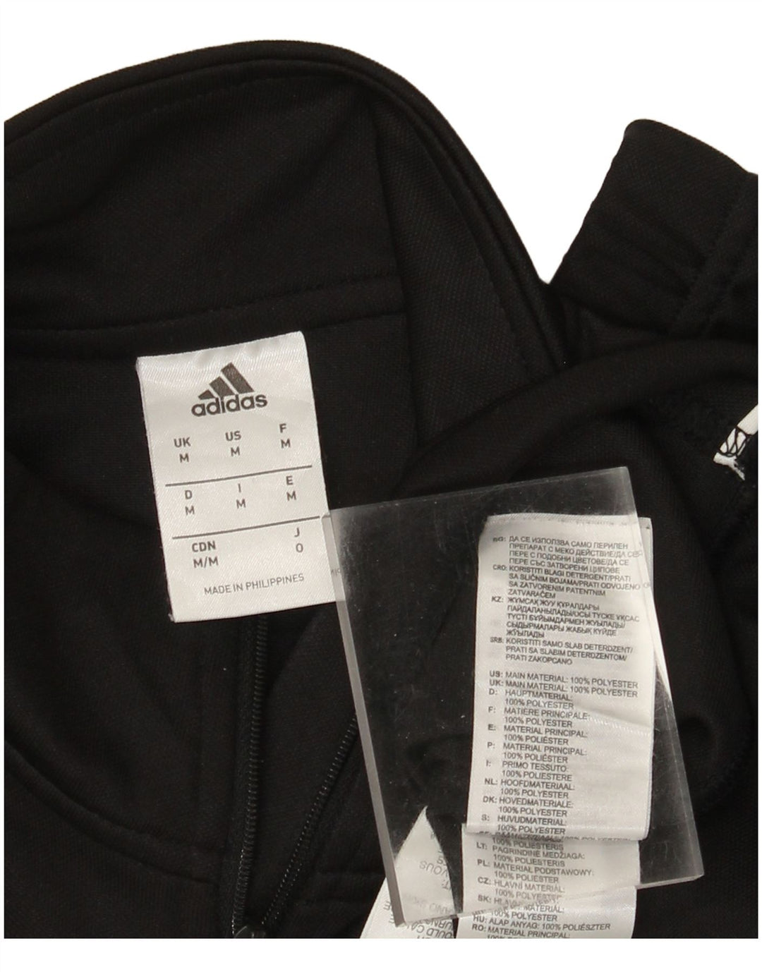 Adidas Męska bluza Climalite z zamkiem błyskawicznym i średnim czarnym poliestrem