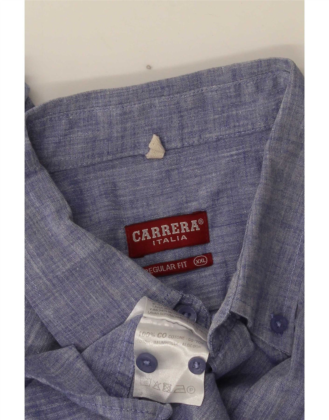 Koszula męska Carrera z krótkim rękawem o regularnym kroju, 2XL, niebieska, bawełniana