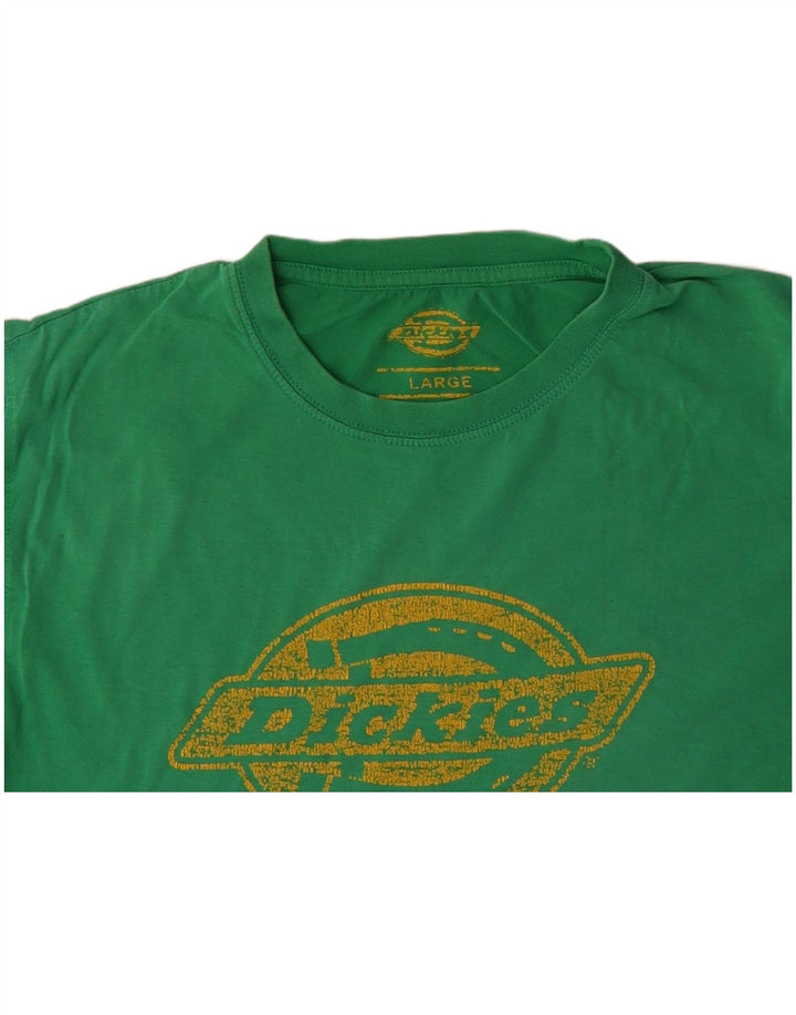 Męski T-shirt z grafiką DICKIES, duży, zielony, bawełniany
