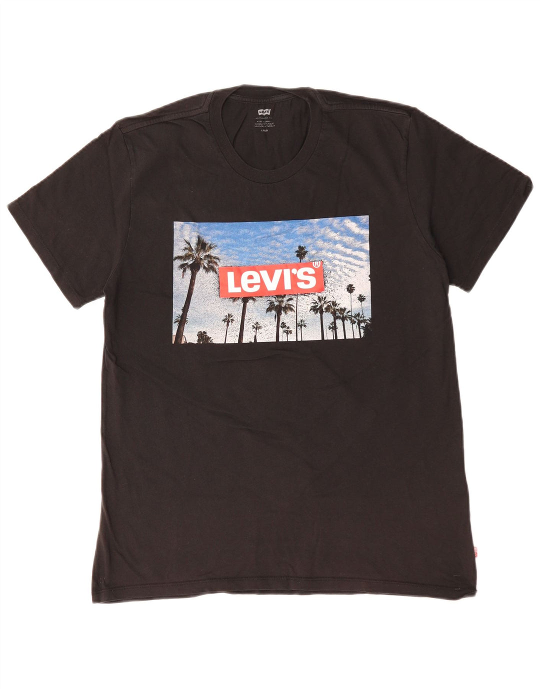 Męski T-shirt z grafiką Levi's, duży, czarny, bawełniany