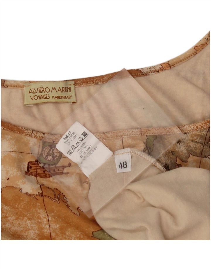Damska kamizelka krótka ALVIERO MARTINI Voyages IT 48 XL beżowa geometryczna