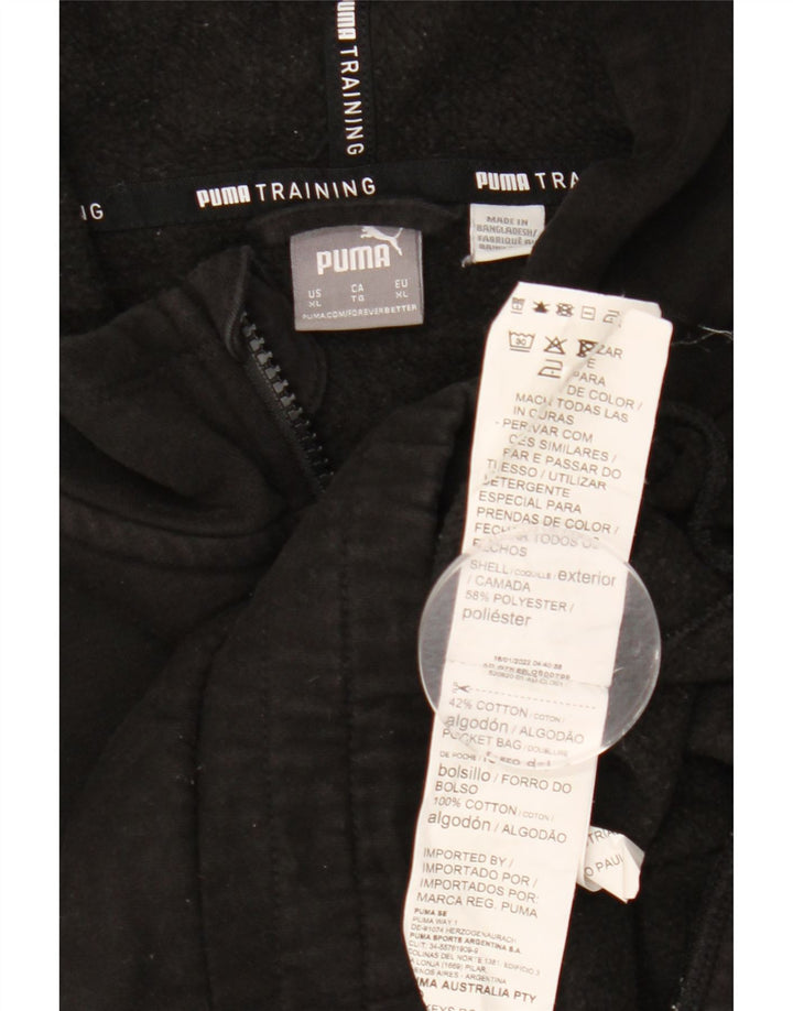 Damski sweter oversize z kapturem i zamkiem błyskawicznym PUMA UK 18 XL, czarny poliester