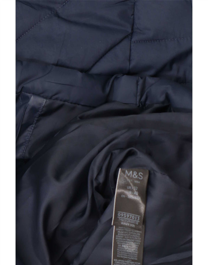Marks & Spencer Damski płaszcz ocieplany UK 12, średni granatowy, poliester