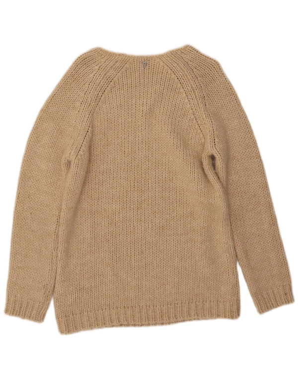 Damski sweter z dekoltem w łódkę Dondup UK 10 Small Beżowy Wełna Merino