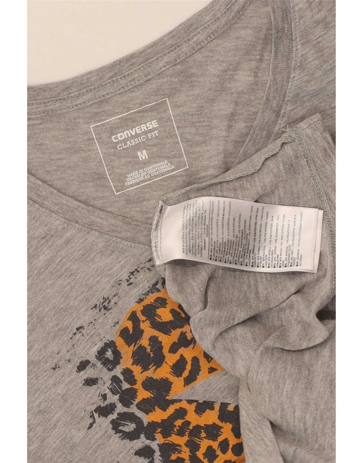 T-shirt damski Converse Classic Fit Graphic Top UK 12 Średni szary nakrapiany