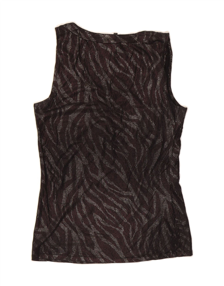 EXPRESS Womens Abstract Pattern Sleeveless Blouse Top UK 10 Small Black Vintage Express and Second-Hand Express from Messina Hembry 