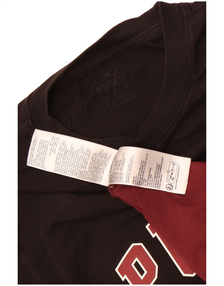 Męski T-shirt Puma z grafiką, bawełniany, średni czarny kolor
