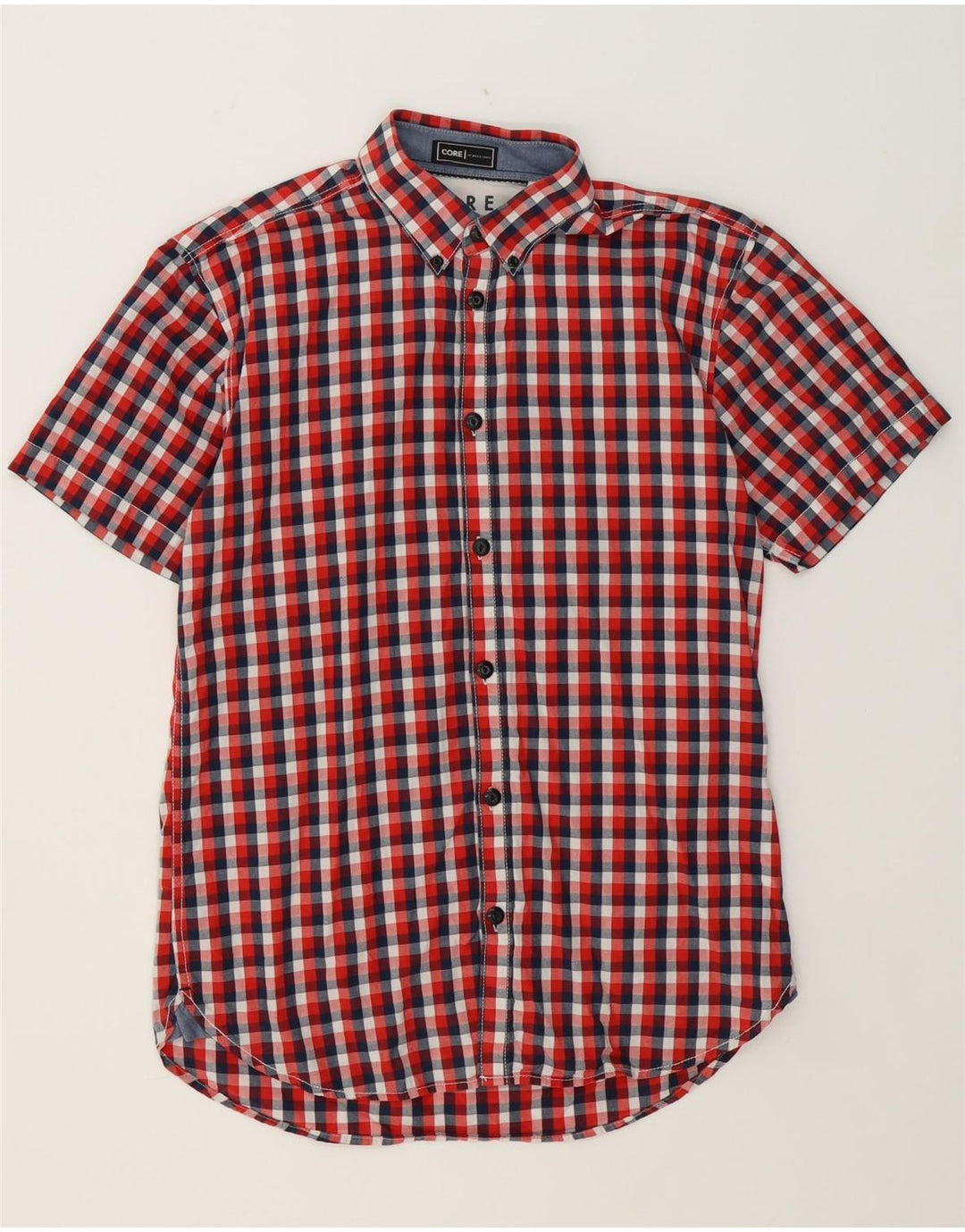 JACK & JONES Mens Short Sleeve Shirt Large Red Check Cotton Vintage Jack & Jones and Second-Hand Jack & Jones from Messina Hembry 