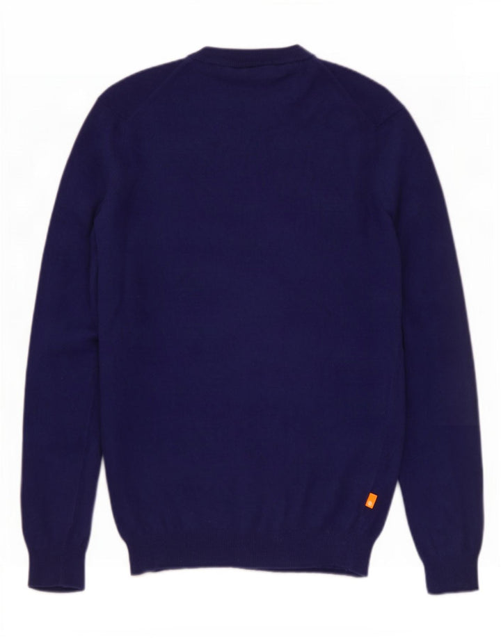 Męski sweter Timberland z okrągłym dekoltem, średni granatowy, wełna merynosów