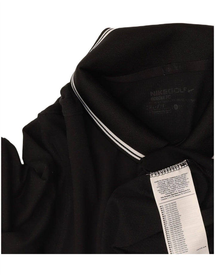 Męska koszulka polo NIKE Dri Fit, mała, czarna, z poliestru