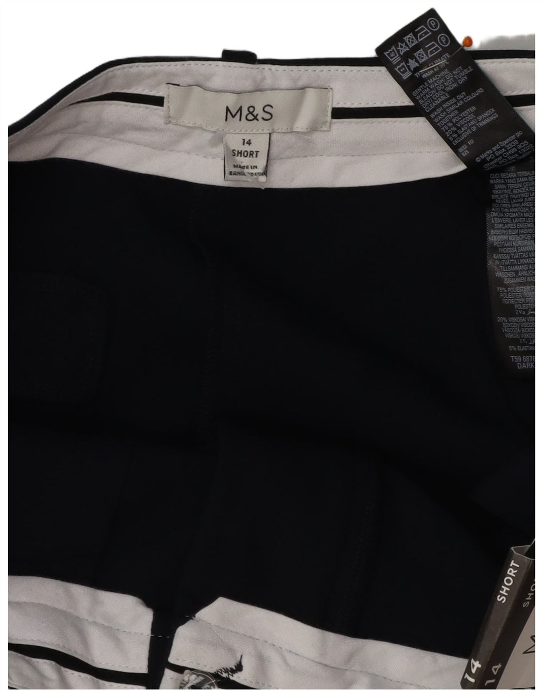Damskie spodnie chino MARKS & SPENCER UK 14 duże W34 L27 granatowe