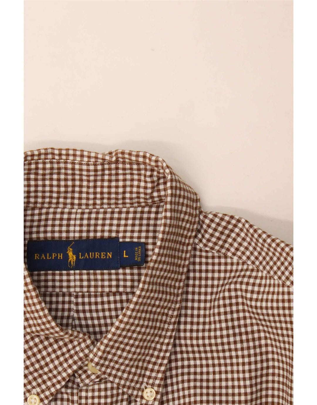 Męska koszula flanelowa Ralph Lauren, duża, brązowa bawełniana kratka