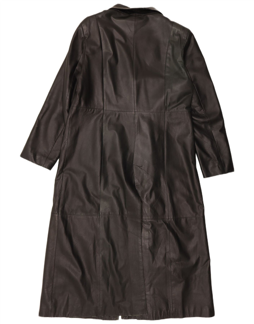 Vintage damski płaszcz skórzany UK 18 XL czarna skóra