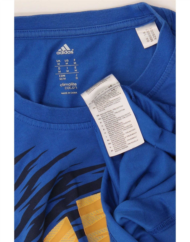 Męska koszulka Adidas Climalite Graphic Top Medium Blue Cotton