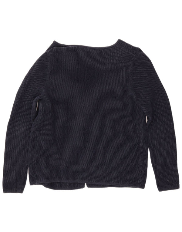 CREW CLOTHING Damski sweter rozpinany UK 14, średni granatowy, bawełniany