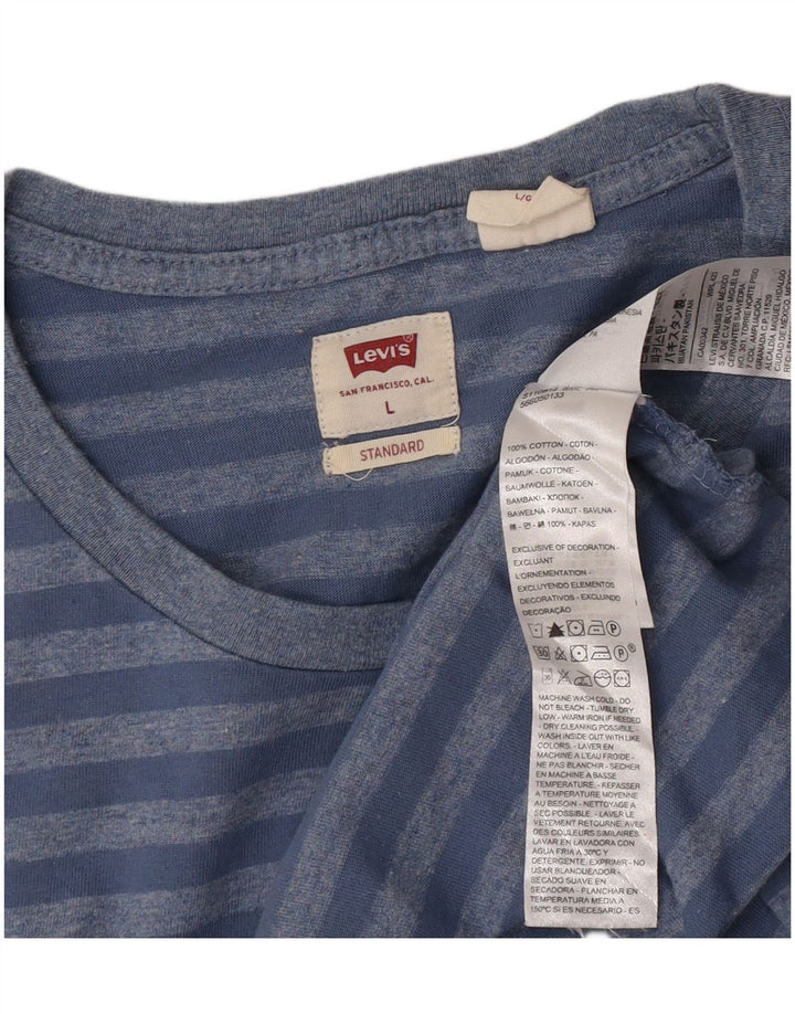 Męski standardowy t-shirt Levi's, duży, bawełniany w niebieskie paski