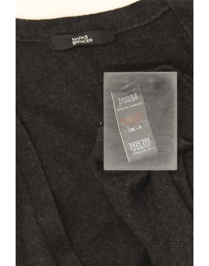 Marks & Spencer Damski sweter o przedłużonym fasonie, UK 8, Small, szara wiskoza