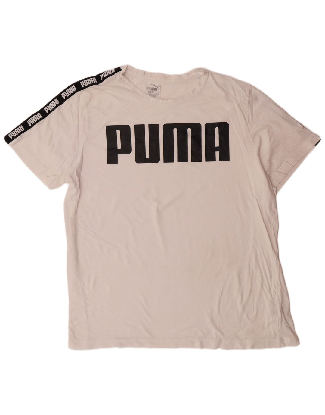 Męski T-shirt z grafiką PUMA, top 2XL, biała bawełna