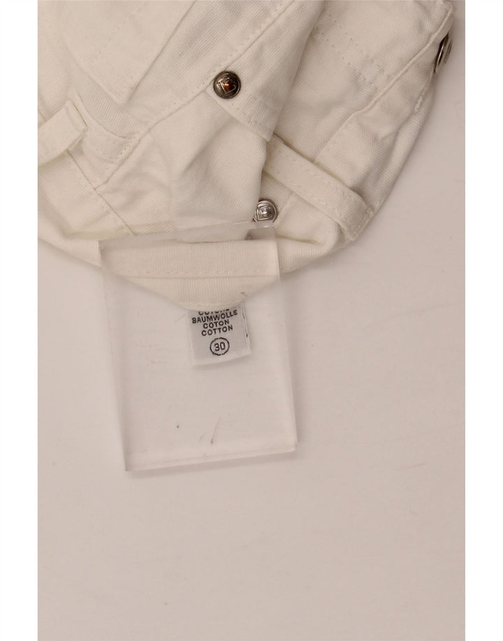 LAURA BIAGIOTTI Damskie proste dżinsy W28 L30 Biała bawełna