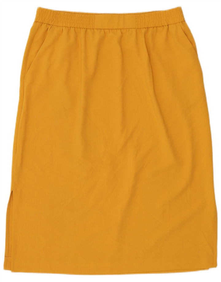 Marks & Spencer Damska prosta spódnica UK 16, duża, W34, żółty poliester