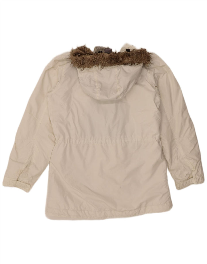 Damska kurtka wiatrówka z kapturem Nike UK 14/16, duży, biały poliester