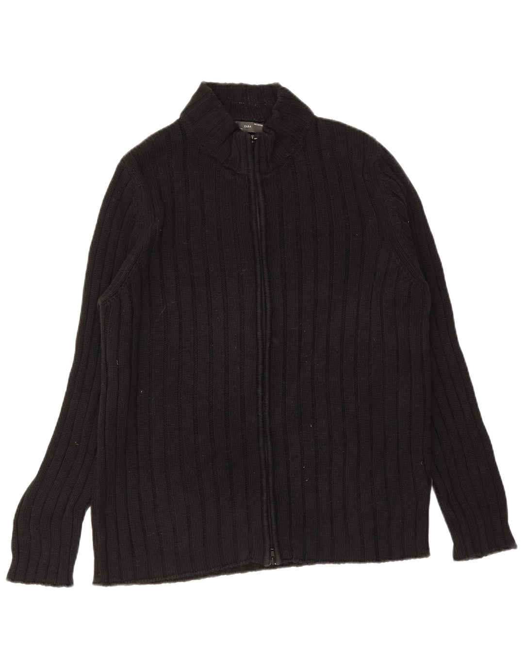 Męski sweter rozpinany ZARA XL, czarny, bawełniany