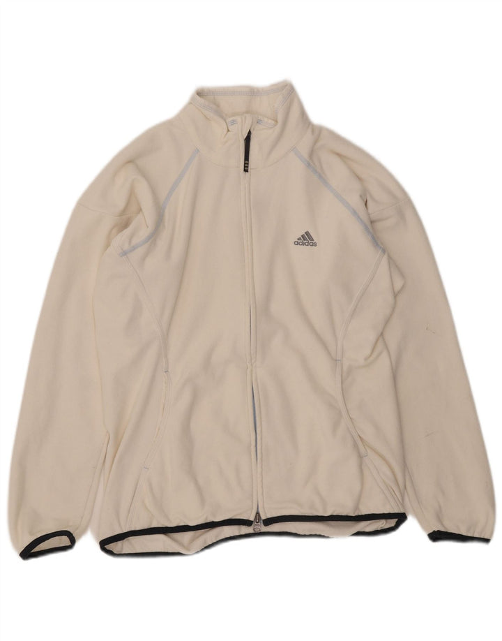 Damska kurtka polarowa Adidas Clima 365 UK 14, średni biały poliester