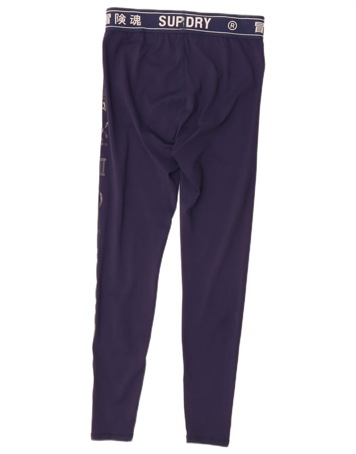 Damskie legginsy Superdry Graphic UK 12, średni granatowy, poliester