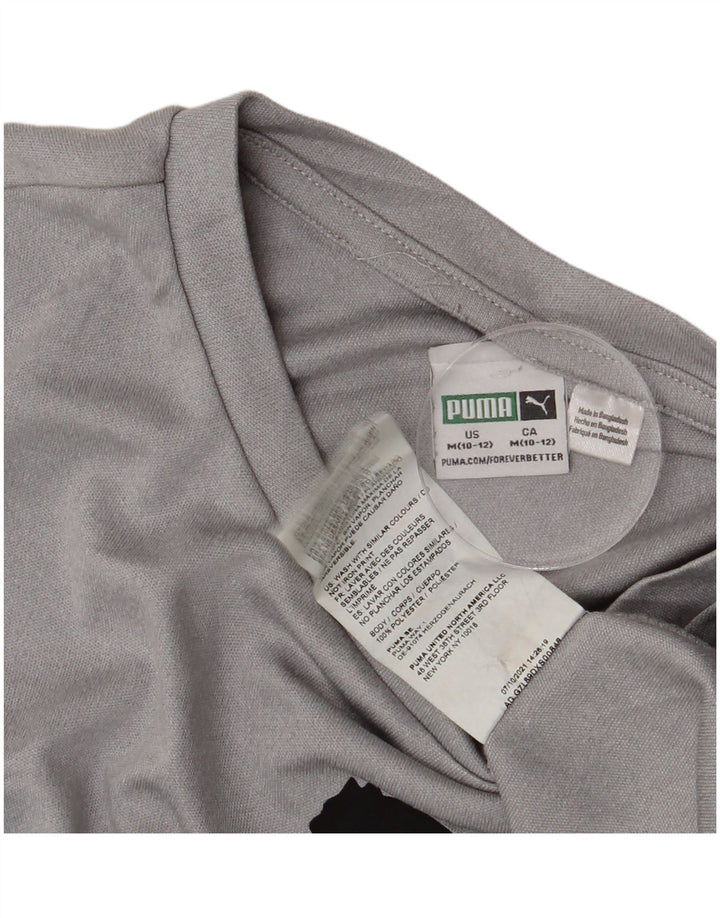 Chłopięca kamizelka z grafiką Puma 10-11 lat, średni szary poliester