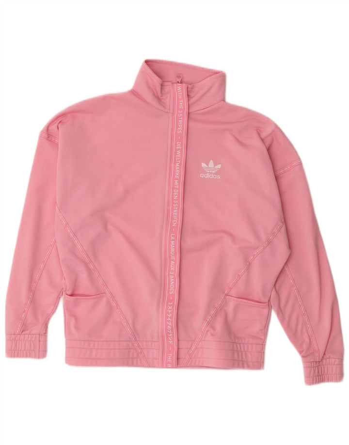 Kurtka dziewczęca Adidas z graficznym dresem, 11-12 lat, różowy poliester