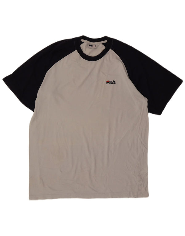 T-shirt męski Fila Top XL, szary, bawełniany z blokami kolorów