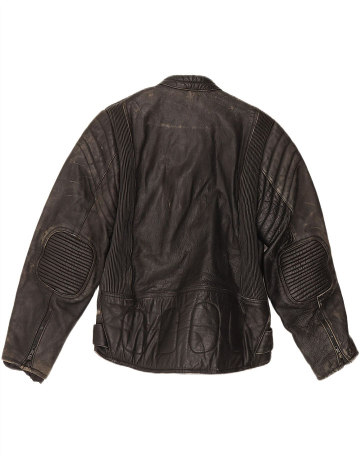 Vintage męska skórzana kurtka motocyklowa UK 36 Small Black Biker