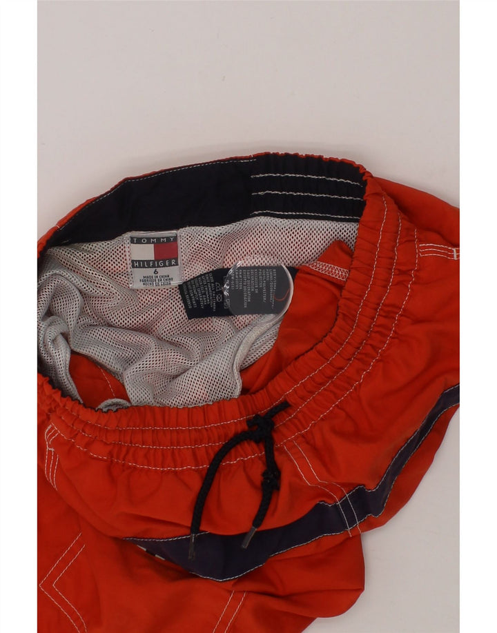 TOMMY HILFIGER Boys Swimming Shorts 5-6 Years Red Polyester Vintage Tommy Hilfiger and Second-Hand Tommy Hilfiger from Messina Hembry 