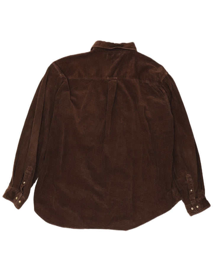 Koszula sztruksowa CONTE OF FLORENCE 2XL, brązowa, bawełniana