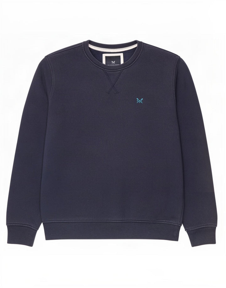 Crew Clothing Bluza męska Sweter Średni granatowy bawełniany