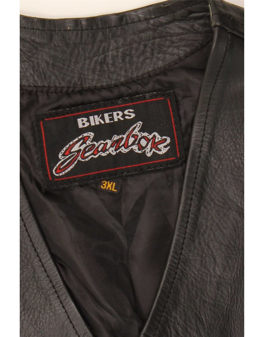 Vintage męska skórzana kamizelka motocyklowa 3XL czarna