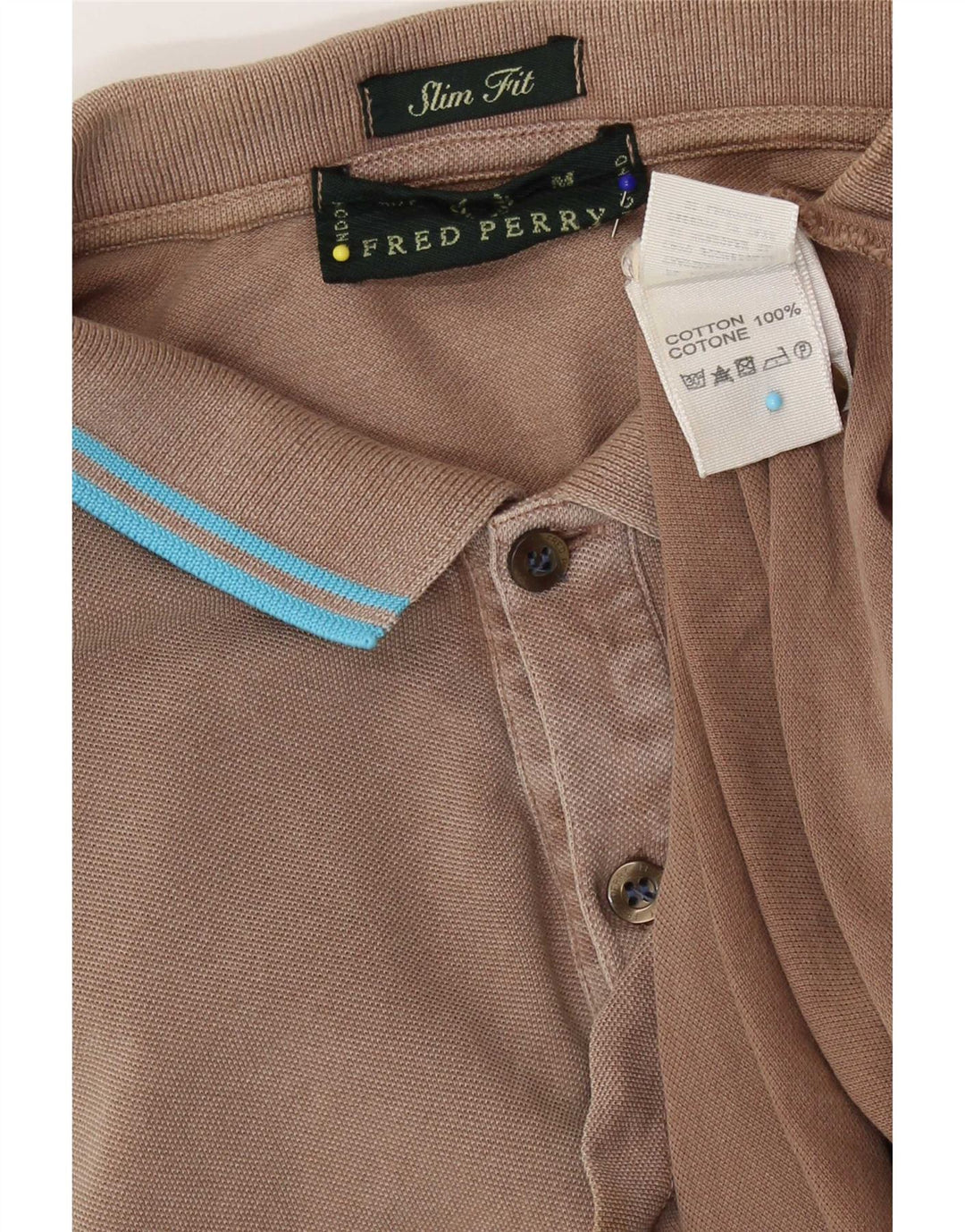Męska koszulka polo o dopasowanym kroju Fred Perry, średnio brązowa, bawełniana