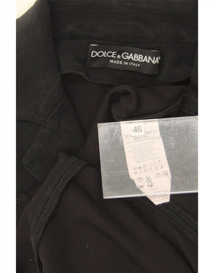 Damska marynarka zapinana na 5 guzików Dolce & Gabbana IT 46, duża czarna wiskoza