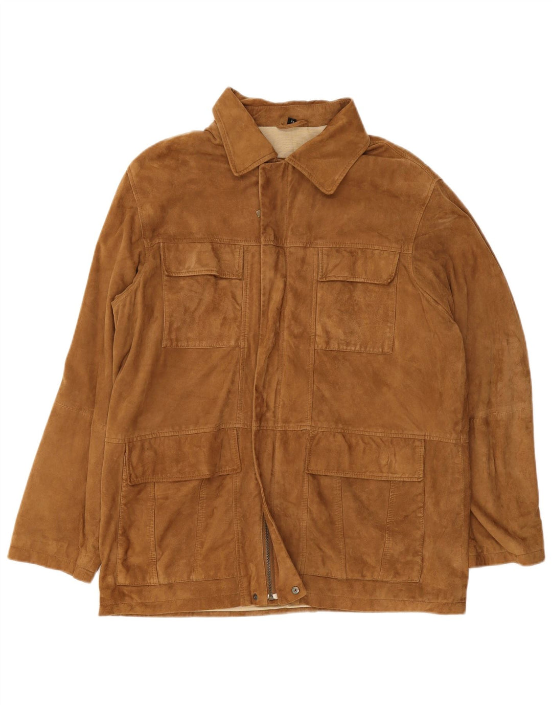 Zamszowa kurtka męska Camel Active UK 42 XL, brązowa skóra