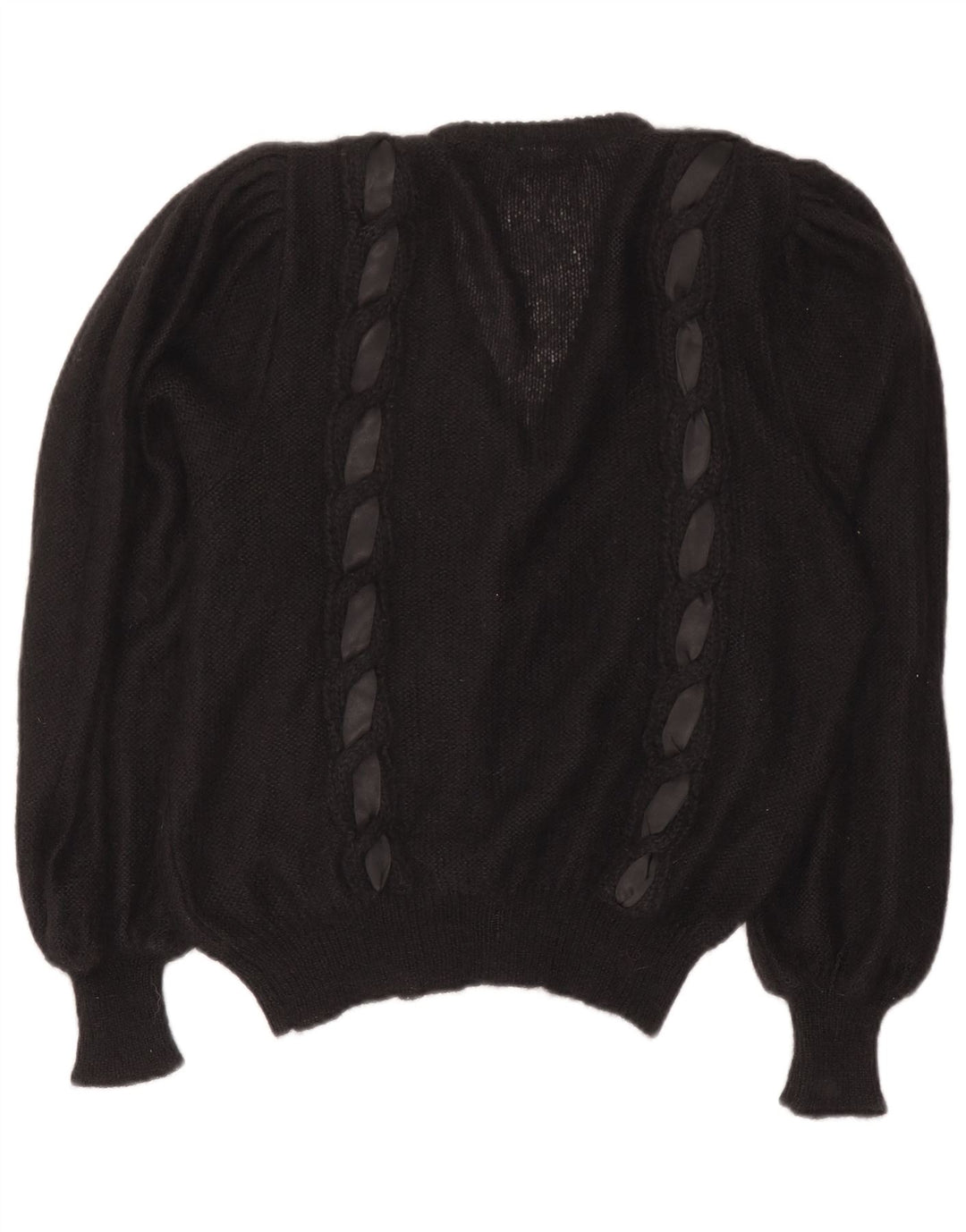 Sweter damski w stylu vintage, EU 40, średni czarny moher