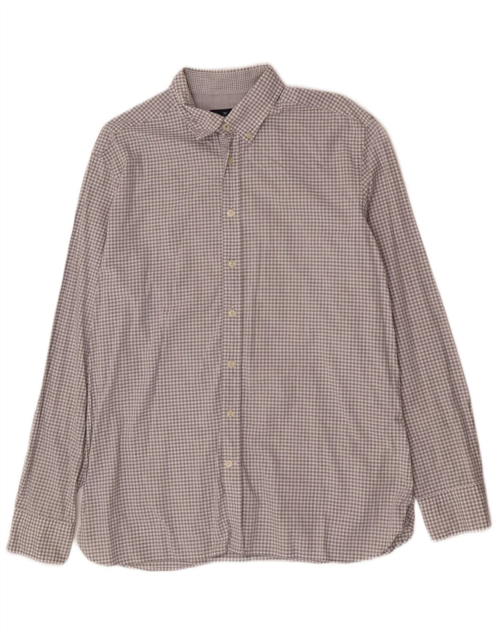 Koszula męska Hackett Slim Fit, duża, szara, bawełniana krata