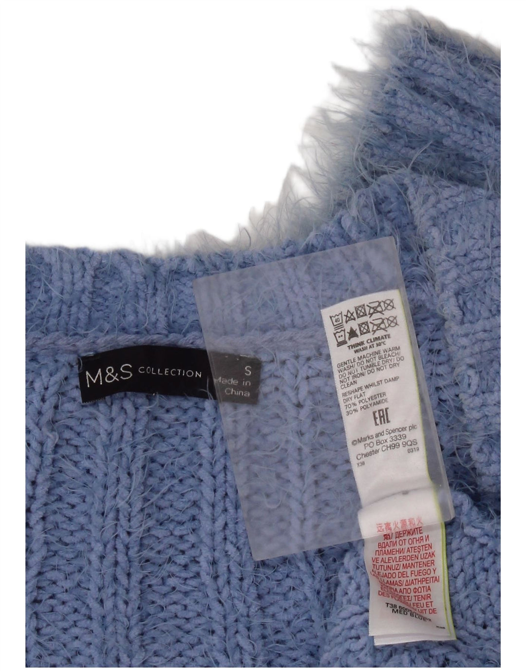 Marks & Spencer Damski sweter oversize UK 10 Small Blue