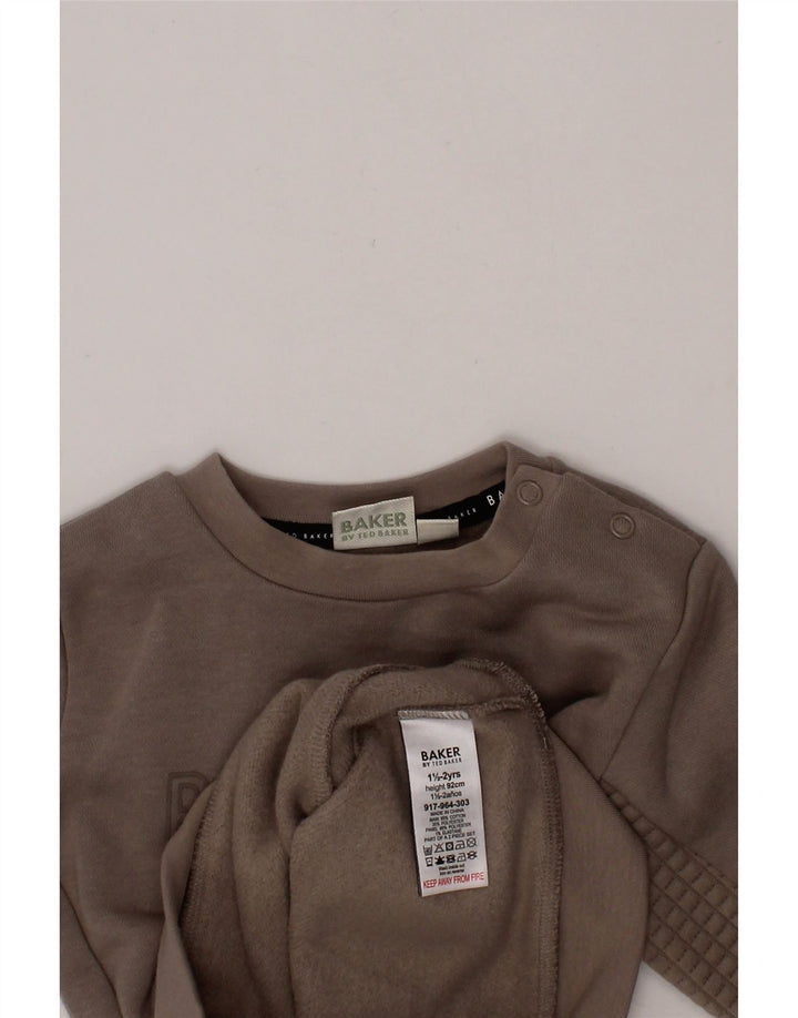 TED BAKER Baby Boys Graphic Sweatshirt Jumper 18-24 Months Grey Cotton Vintage Ted Baker and Second-Hand Ted Baker from Messina Hembry 