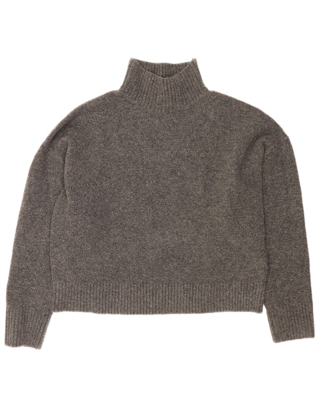 Damski sweter Zara Crop Oversize z golfem UK 16, duży, szary