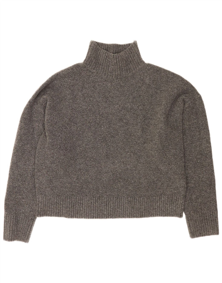 Damski sweter Zara Crop Oversize z golfem UK 16, duży, szary