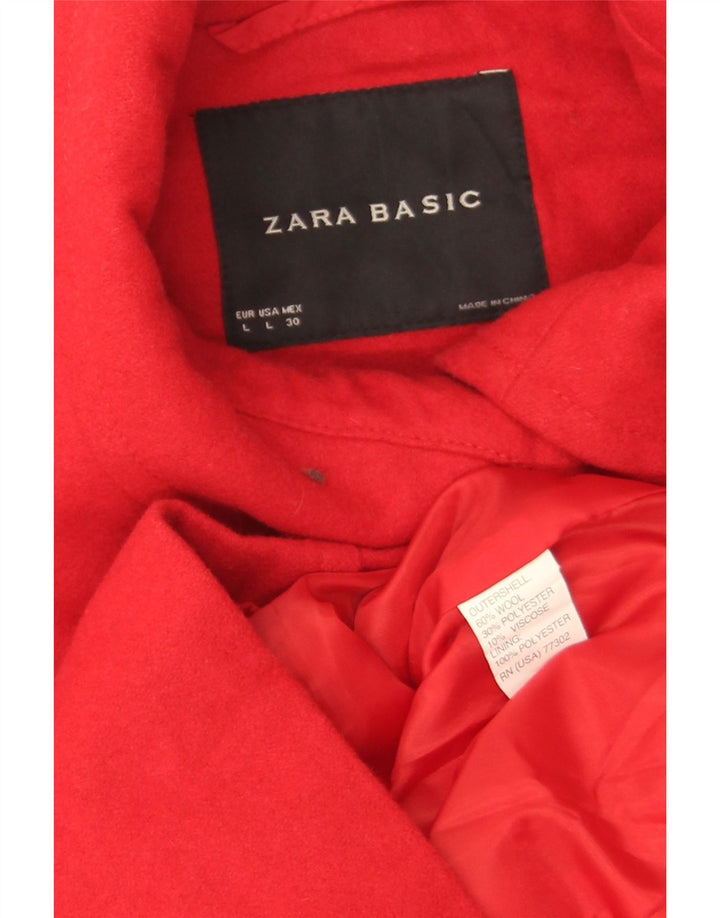 Krótki płaszcz damski Zara UK 16, duży, czerwony, wełniany