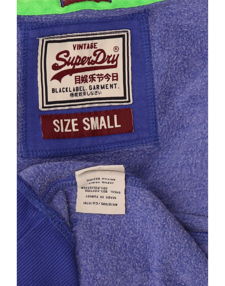 SUPERDRY Damski sweter z kapturem i grafiką UK 10 Small, niebieski, bawełniany