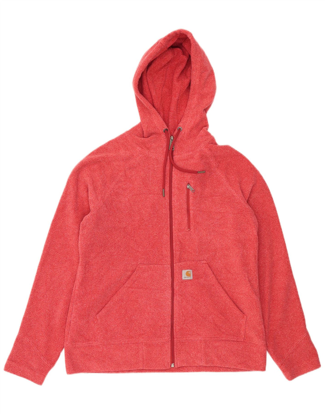Damski sweter z kapturem i zamkiem Carhartt US 8/10, średni, czerwony, nakrapiany poliester